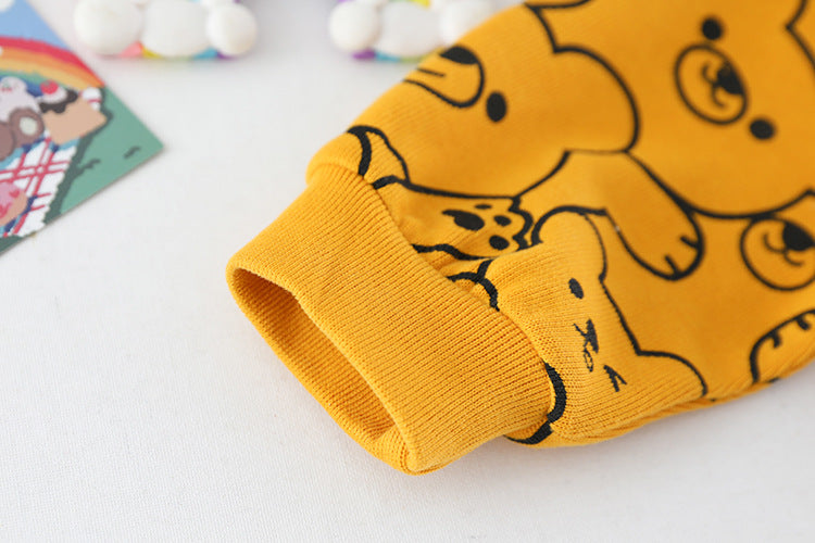 Yellow Teddy Kids Sweatshirt & Pant