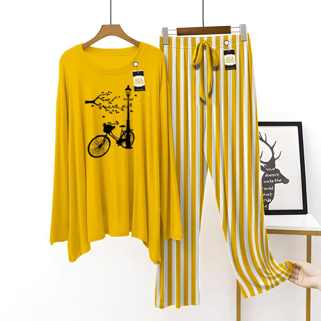 Trendy Cycle Printed Lining Trouser Lounge wear Nightwear Sleepwear For Women (5 colours)(002)