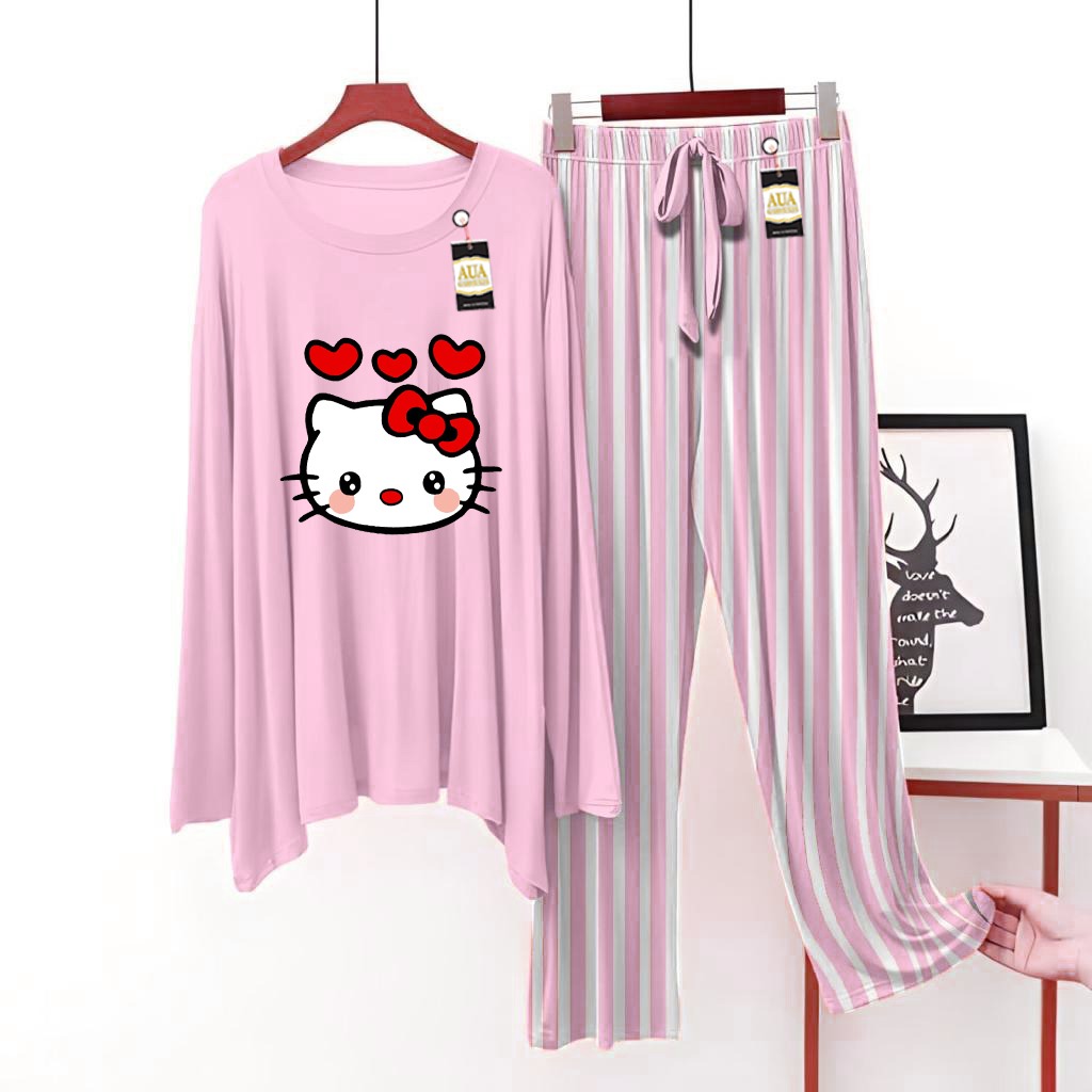 Baby Pink Printed Lining Trouser Lounge wear Nightwear Sleepwear For Women (5 Articles)(002)