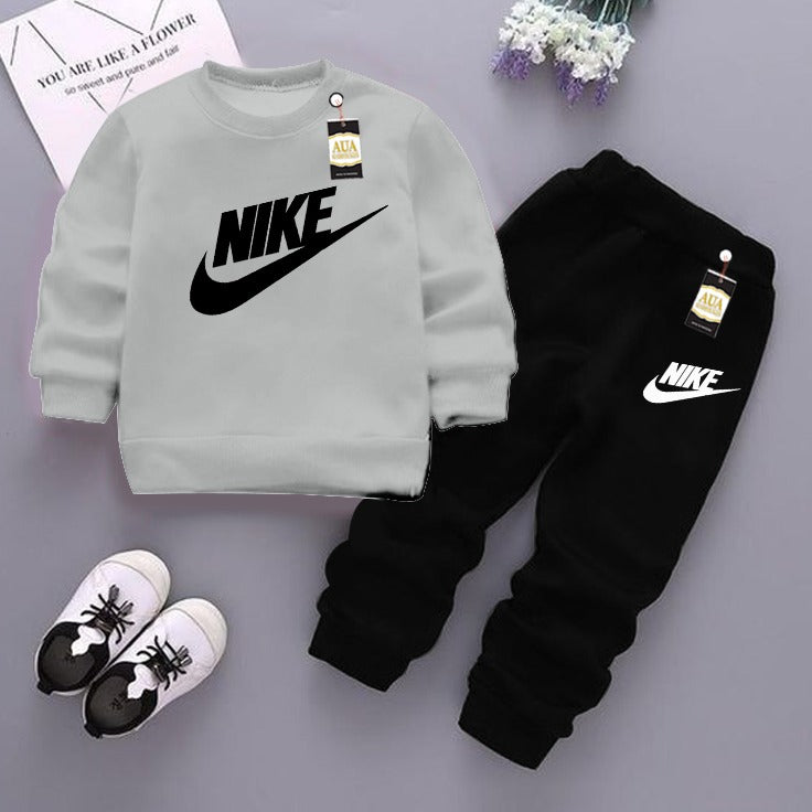 Grey and Black (Nike) Printed Kids Tracksuit for Winter By zarhas.pk