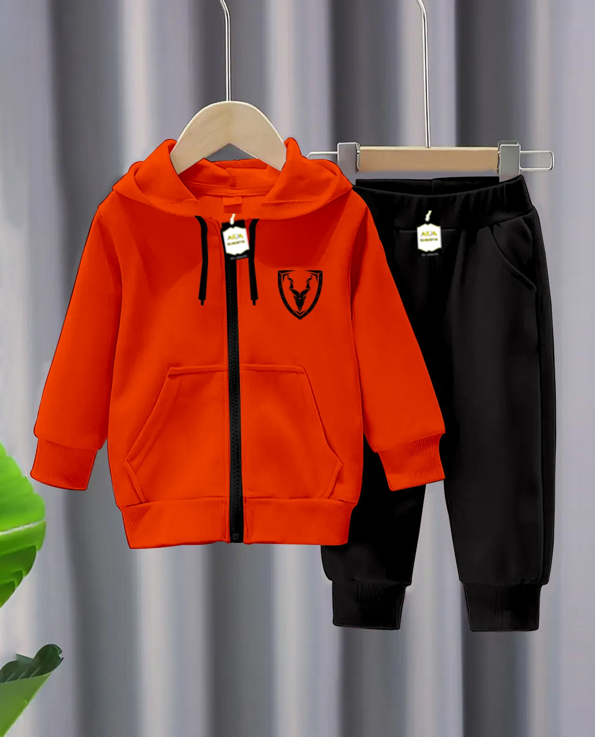 Kids Fleece Mar-khor Zipper Hoodie & Trouser Set (1β10 Years)