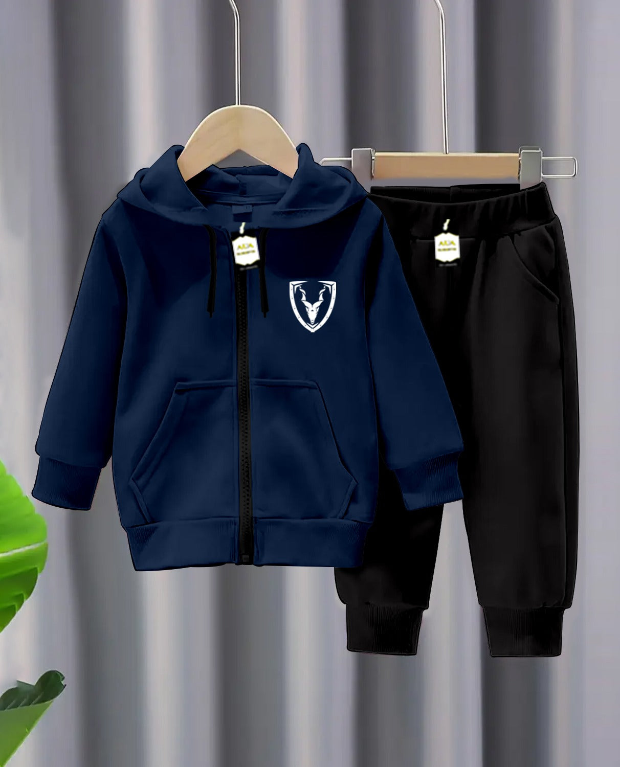 Kids Fleece Mar-khor Zipper Hoodie & Trouser Set (1β10 Years)