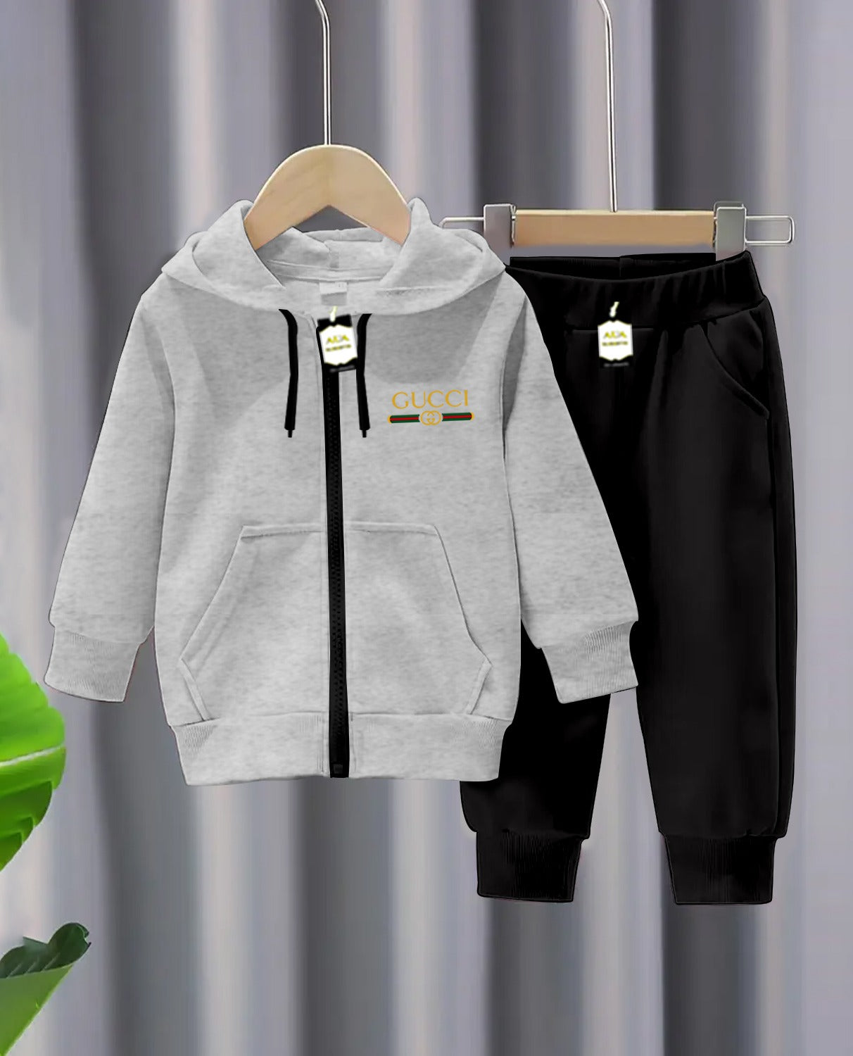 Kids Fleece Guc-ci Zipper Hoodie & Trouser Set (1β10 Years)