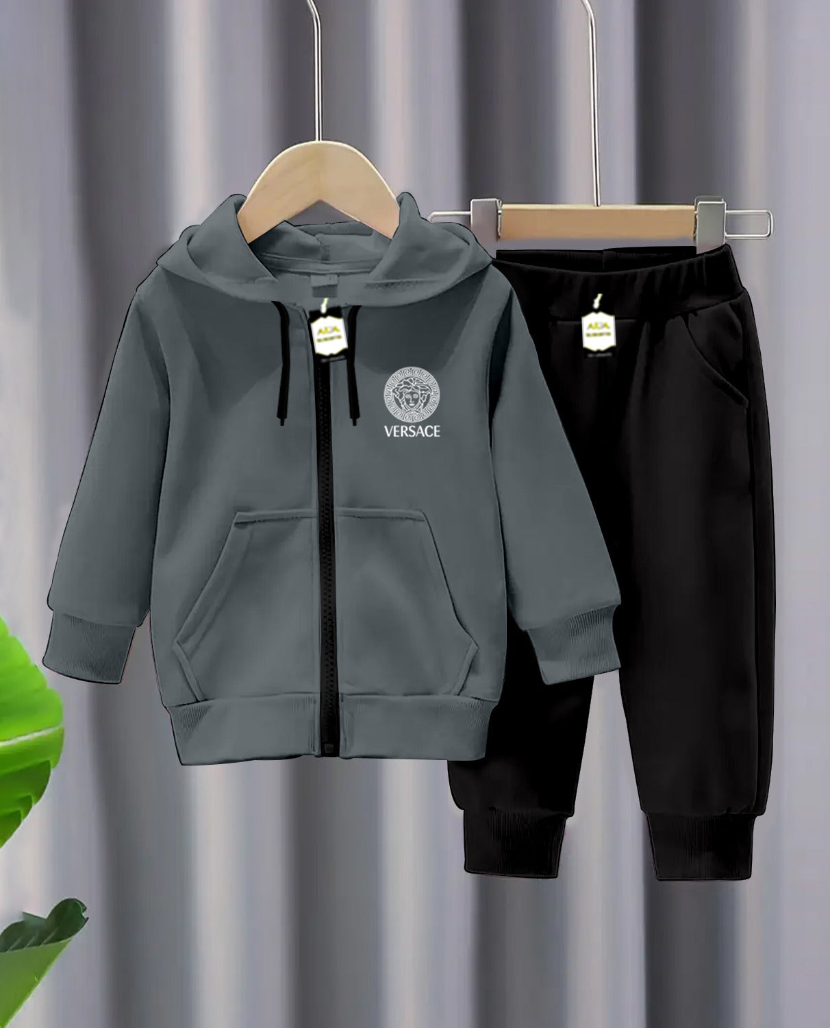 Kids Fleece Ver-sace Zipper Hoodie & Trouser Set (1β10 Years)