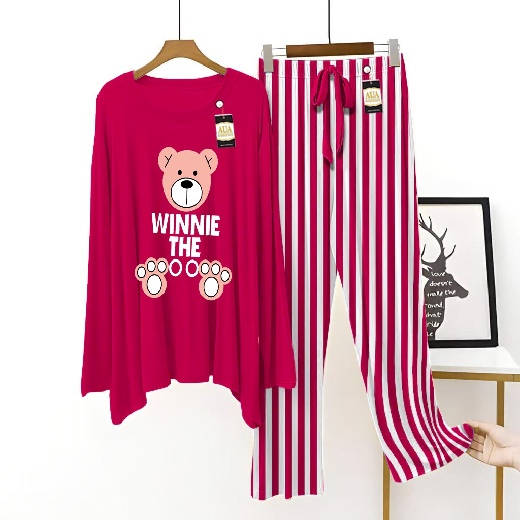 Dark Pink Women's Printed Night Suit with Luxurious Lining Pajamas - Stylish Sleepwear Set for a Cozy Night's Rest ( 31 Articles) (002)