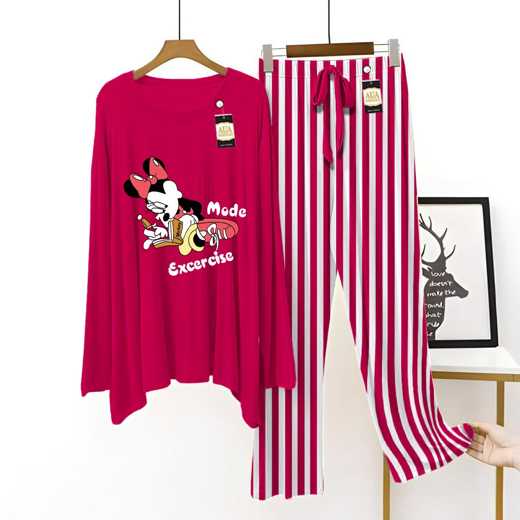 Dark Pink Women's Printed Night Suit with Luxurious Lining Pajamas - Stylish Sleepwear Set for a Cozy Night's Rest ( 31 Articles) (002)