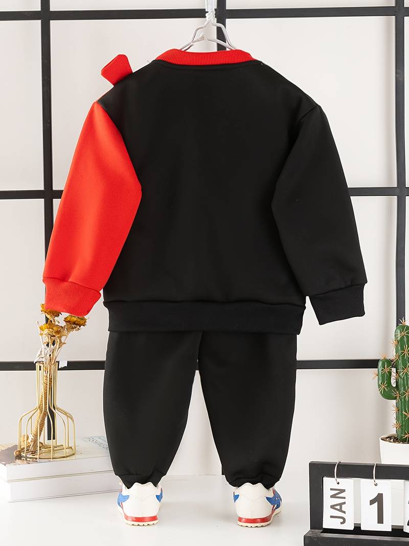 Black & Red Boss Kids Sweatshirt & Pant