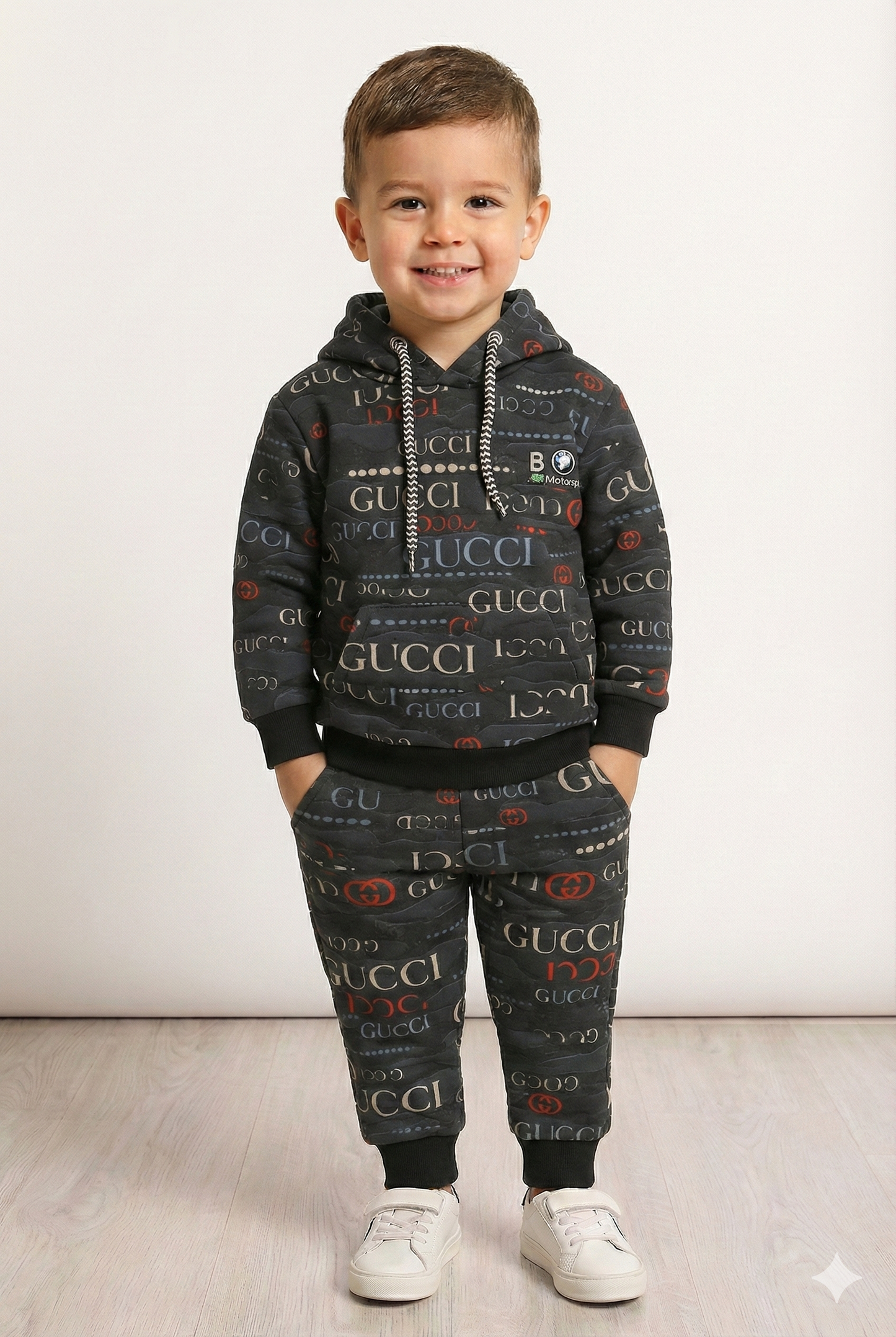 Dark Grey Gucci BMW Print | Hoodie Winter Fleece Suit