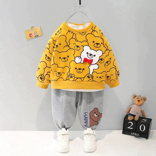 Yellow Teddy Kids Sweatshirt & Pant