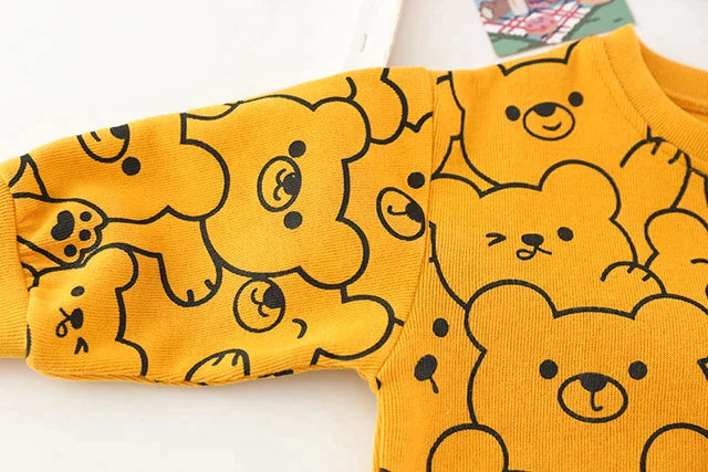 Yellow Teddy Kids Sweatshirt & Pant