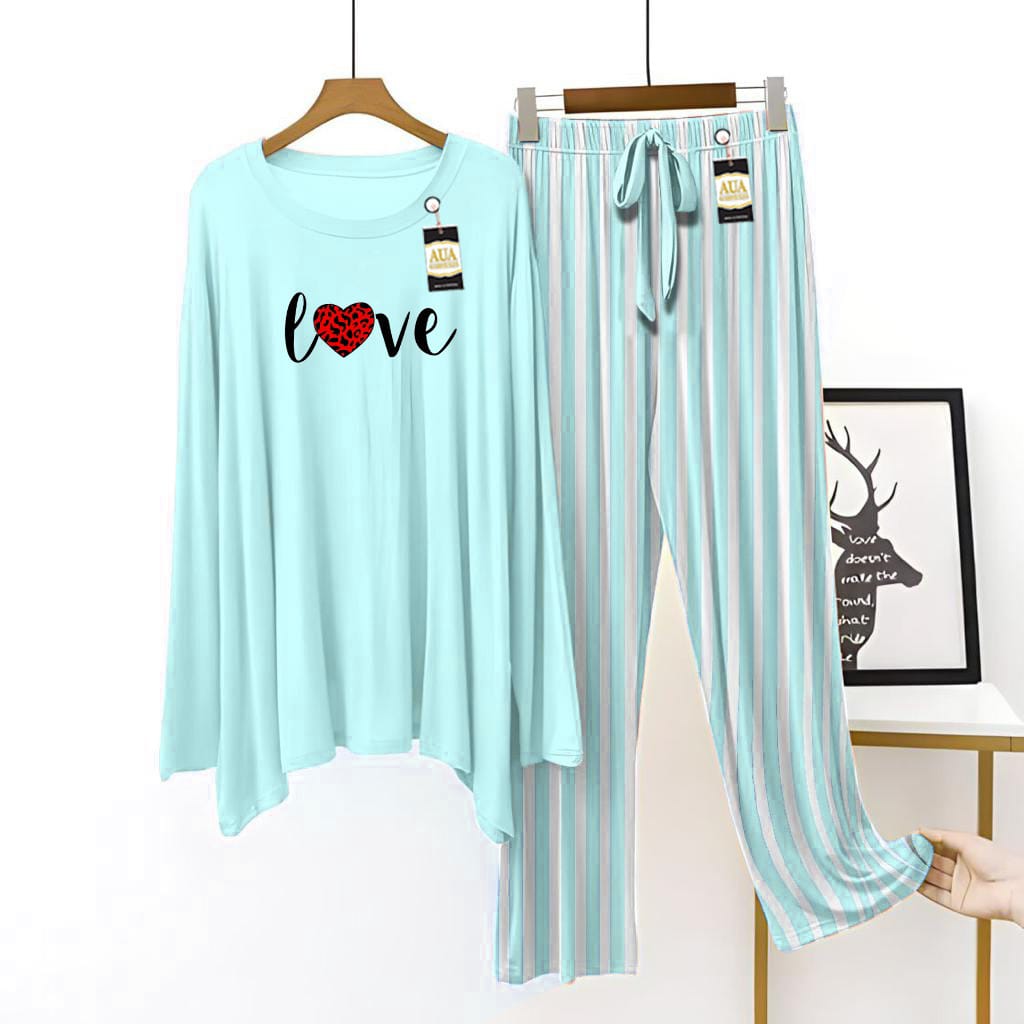 Love Printed Lining Touser Lounge wear Nightwear Sleepwear For Women (5 colours) (002)