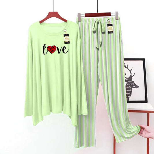 Love Printed Lining Touser Lounge wear Nightwear Sleepwear For Women (5 colours) (002)