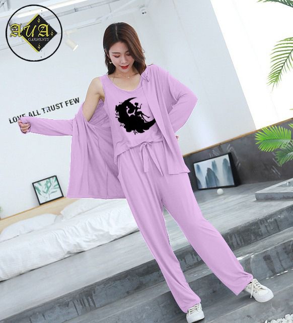 Moon Girl 3 Piece Lounge wear Nightwear Sleepwear For Women (6 colours)