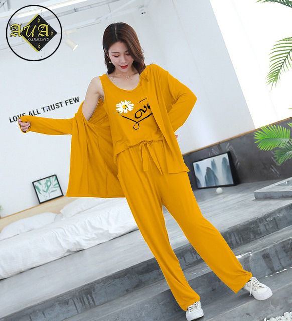 Trendy Love 3 Piece Lounge wear Nightwear Sleepwear For Women (5 colours)