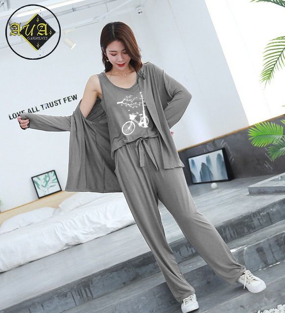 Trendy Cycle 3 Piece Lounge wear Nightwear Sleepwear For Women (5 colours)