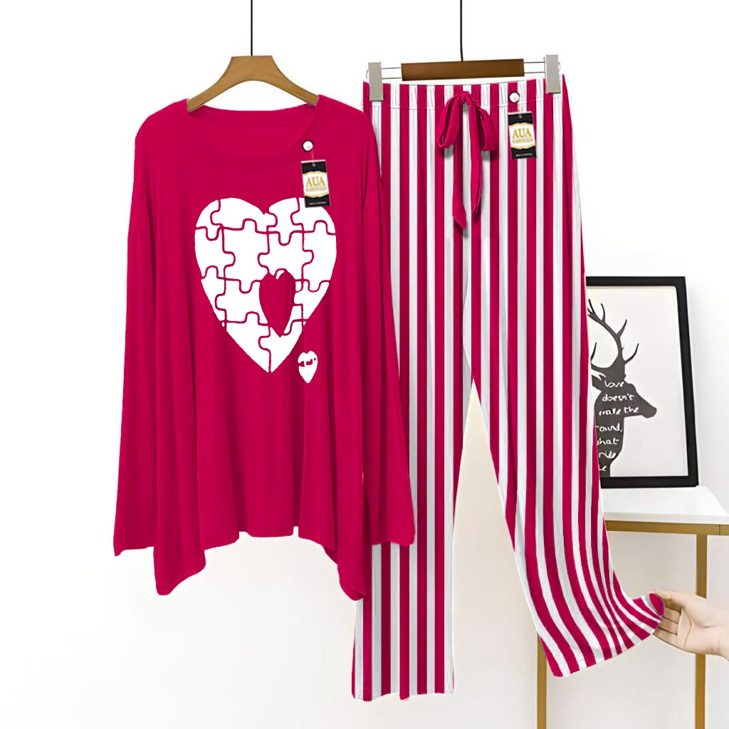 Dark Pink Women's Printed Night Suit with Luxurious Lining Pajamas - Stylish Sleepwear Set for a Cozy Night's Rest ( 31 Articles) (002)