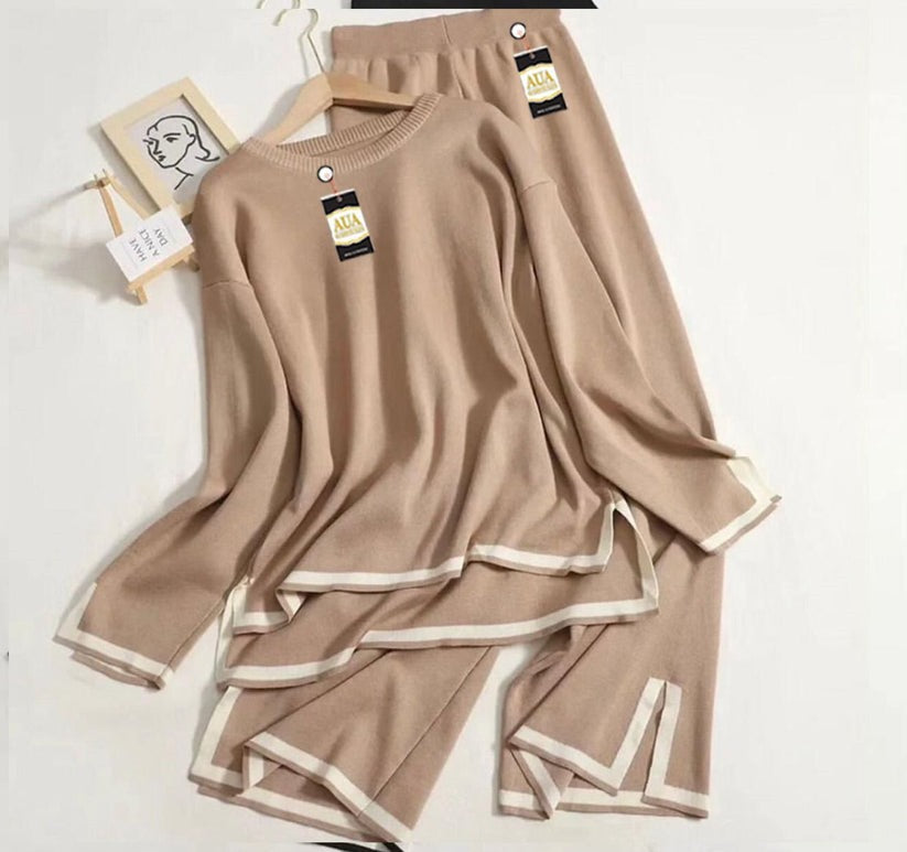 Turkish Winter Co-Ord Set for Women - Warm & Stylish Loungewear Beige