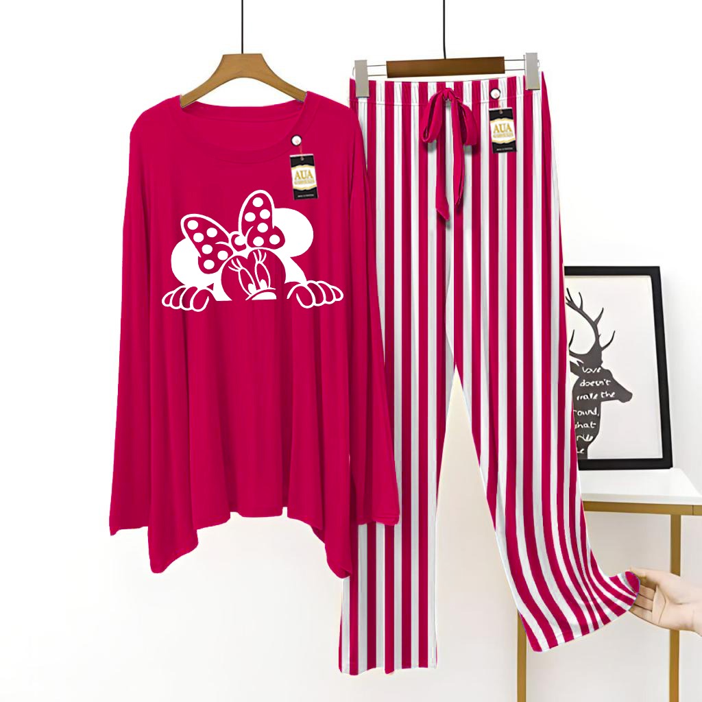 Dark Pink Women's Printed Night Suit with Luxurious Lining Pajamas - Stylish Sleepwear Set for a Cozy Night's Rest ( 31 Articles) (002)