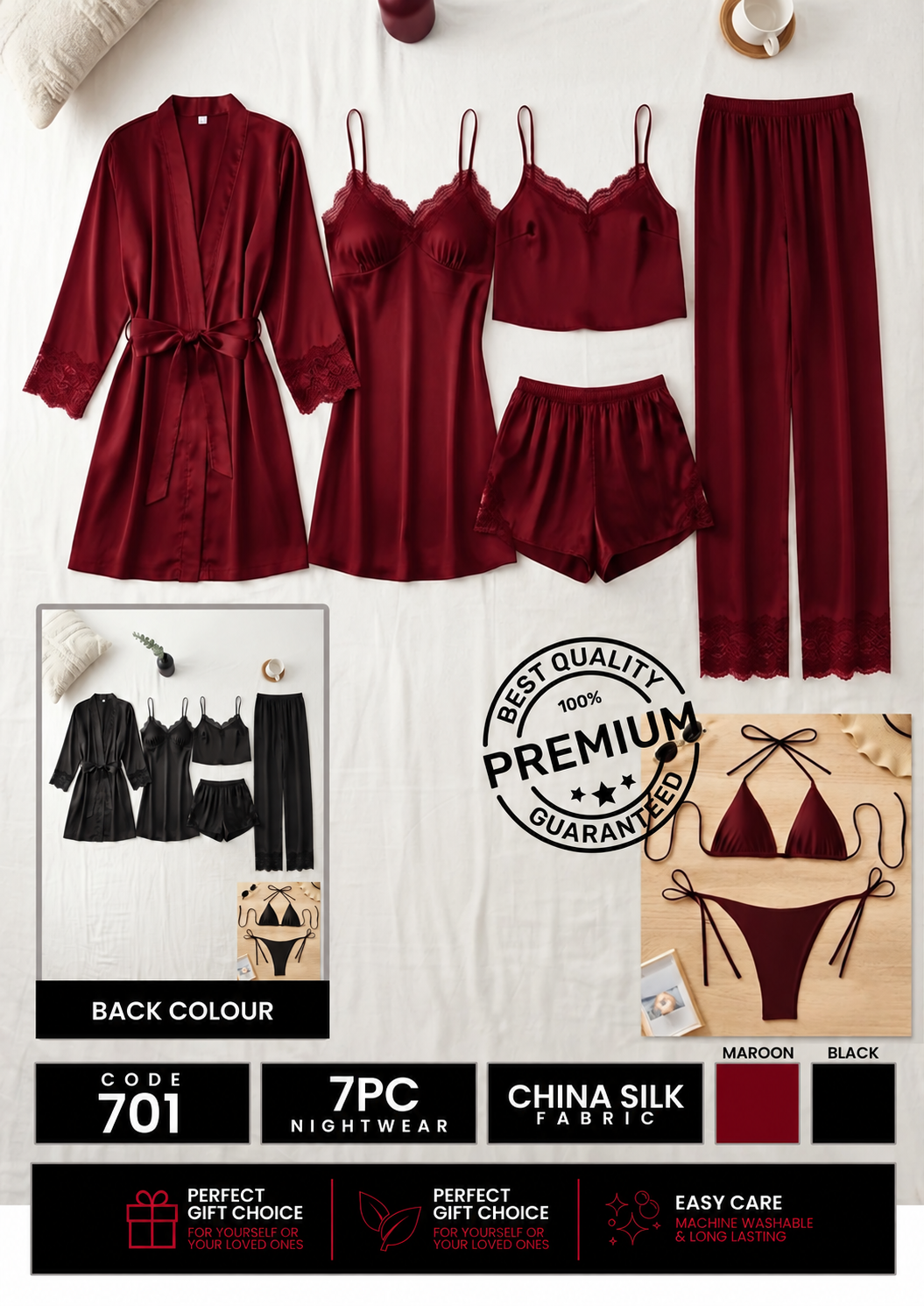 7-Piece Premium Bridal Luxury Nightwear Essentials