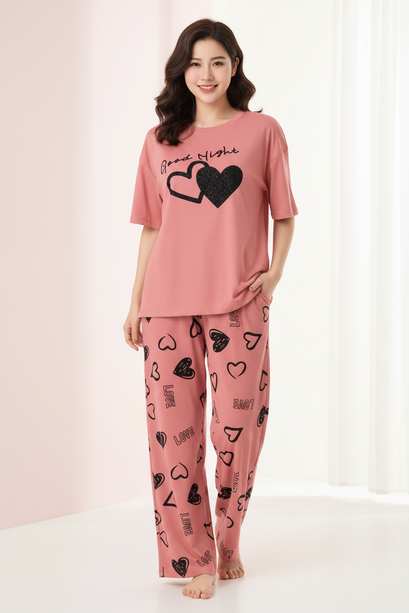 Dusty Rose Good Night Nightwear Suit