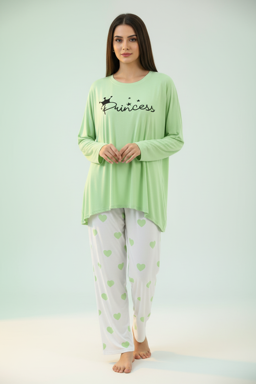 Green Princess Nightwear Set - Model Shot