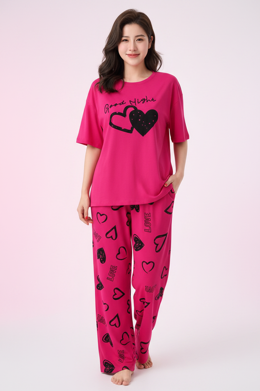 Hot Pink Good Night Nightwear Suit