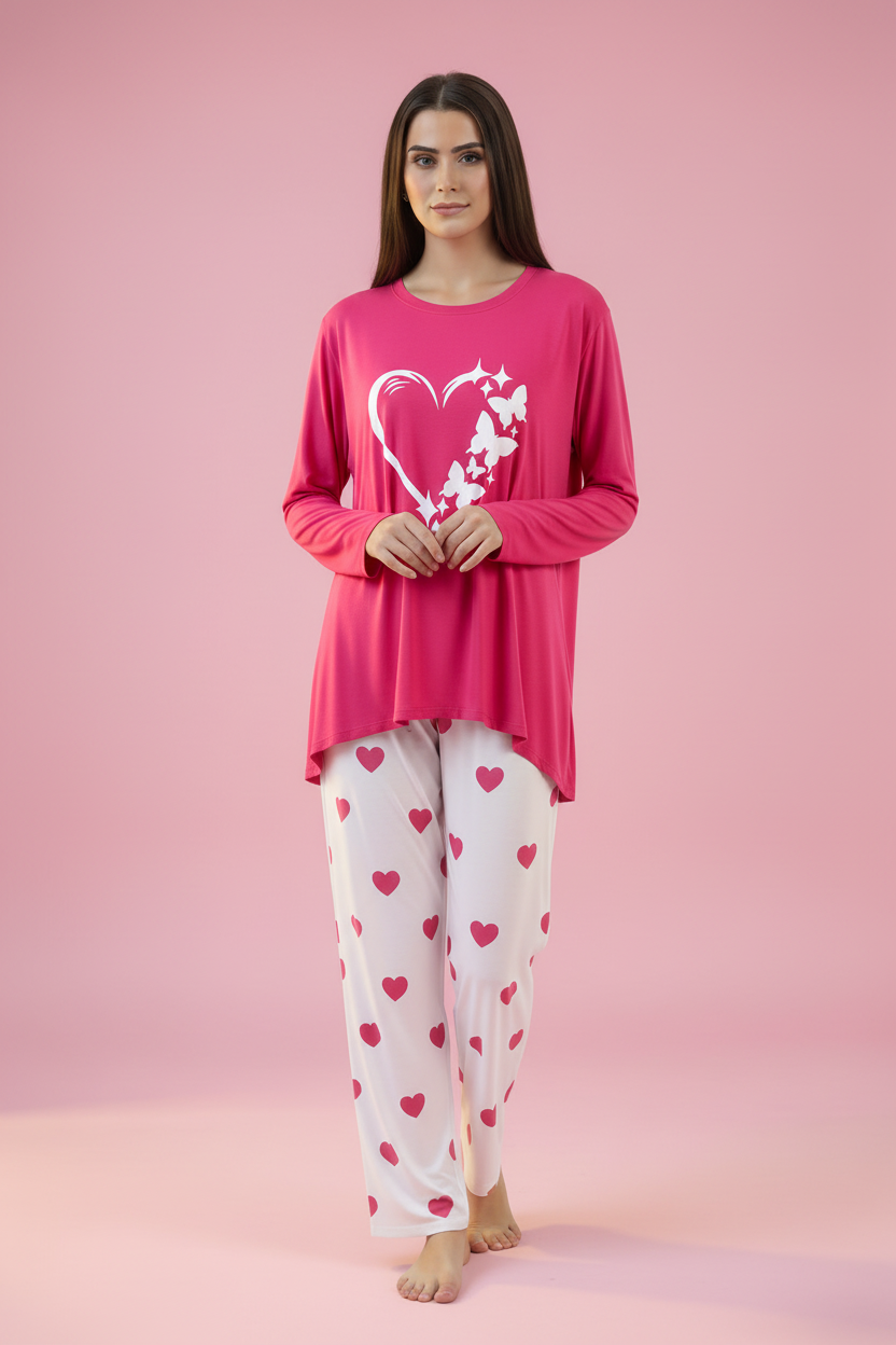 Hot Pink Heart Butterfly - Pakistani Model