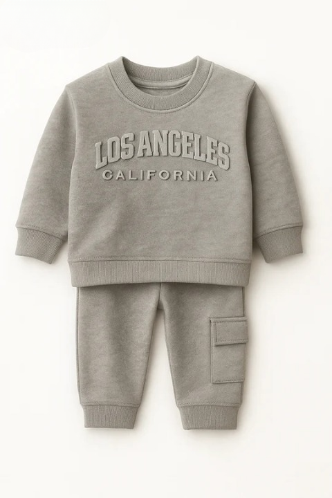 LA California Embossed Logo Sweatshirt Fleece Tracksuit