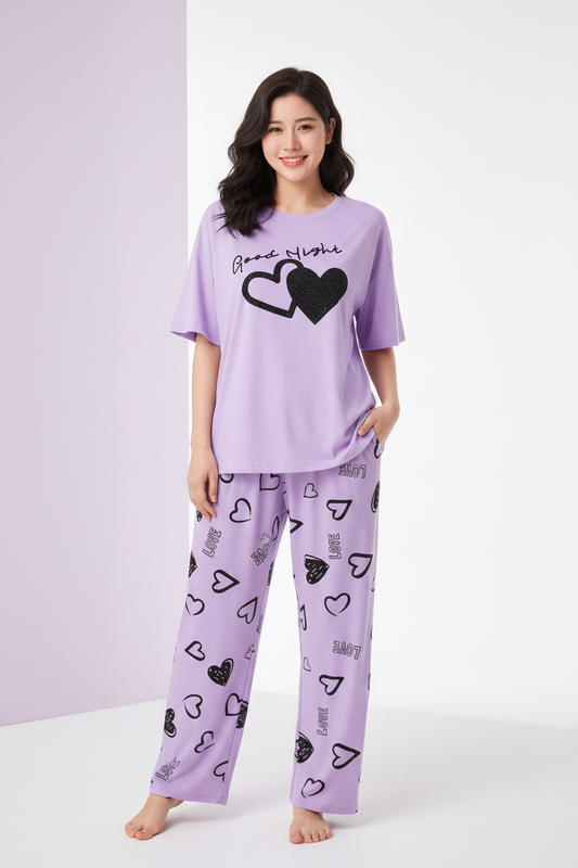 Purple Good Night Nightwear Suit