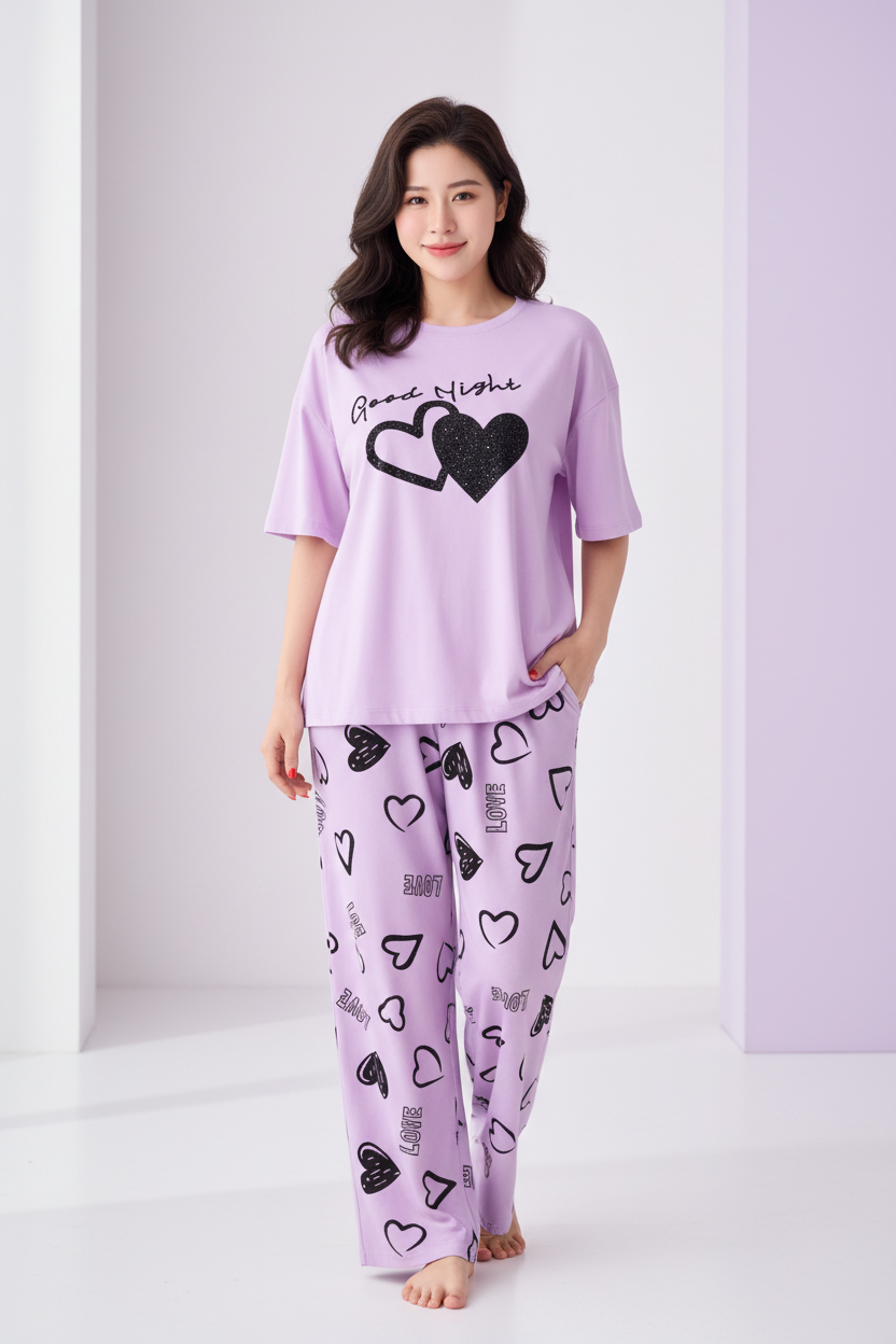 Purple Good Night Nightwear Suit