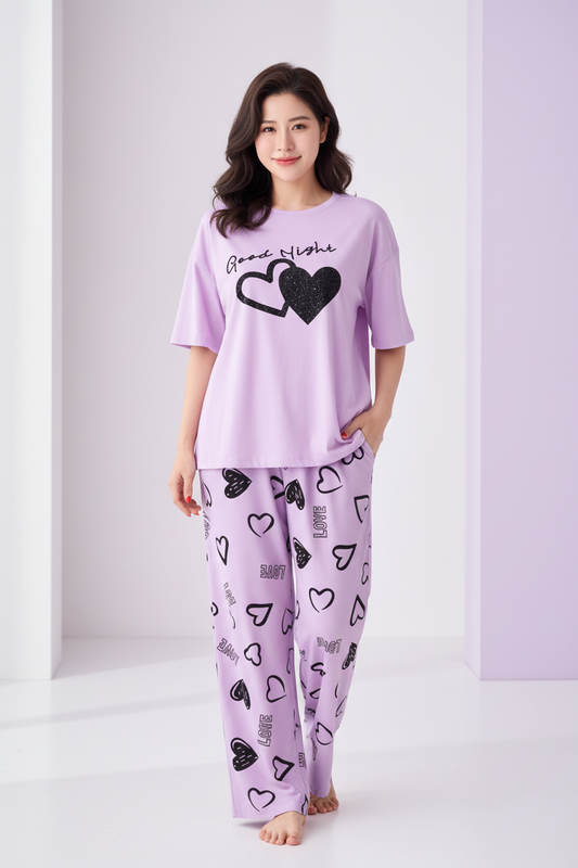 Purple Good Night Nightwear Suit