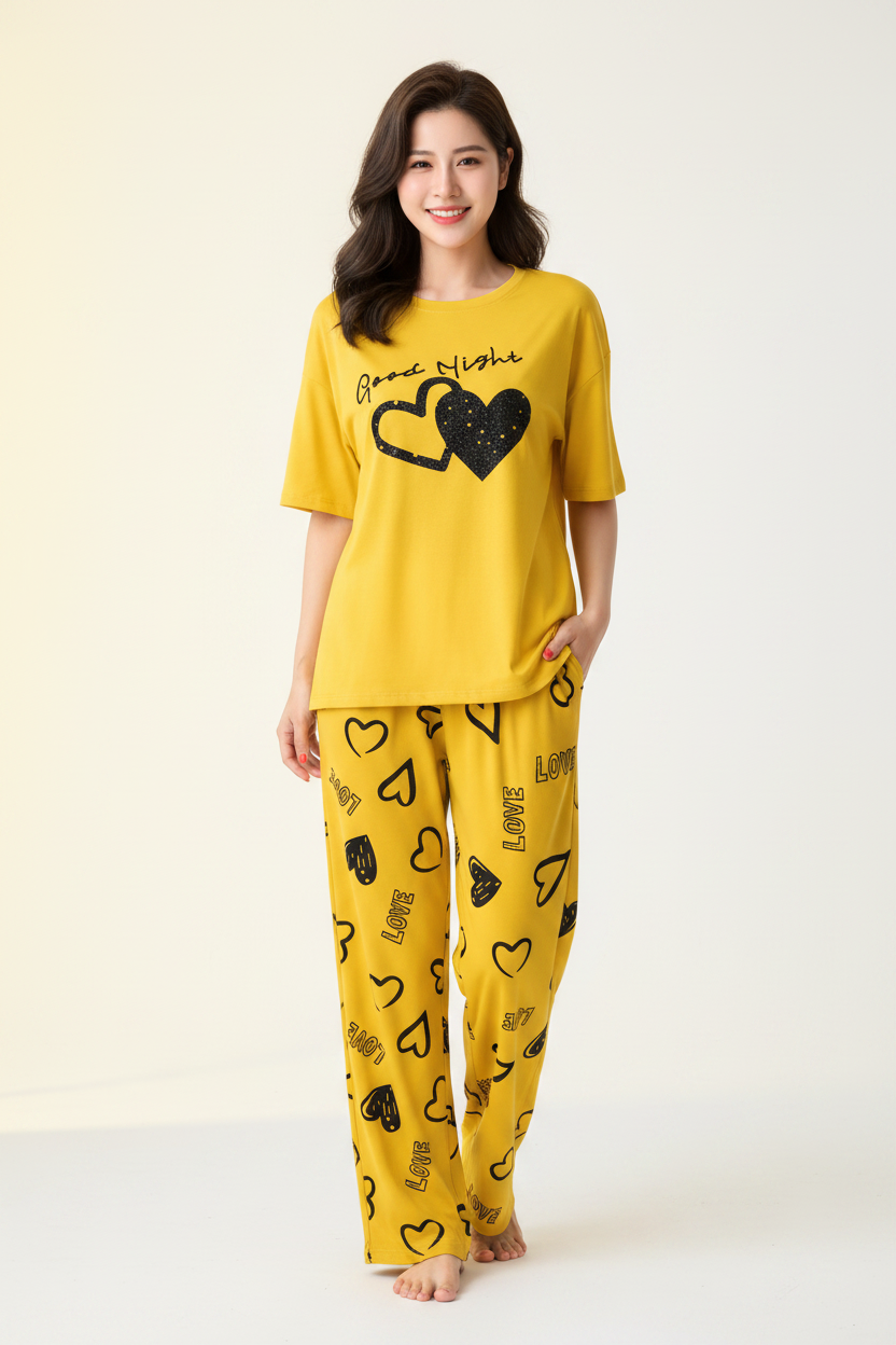 Yellow Good Night Nightwear Suit